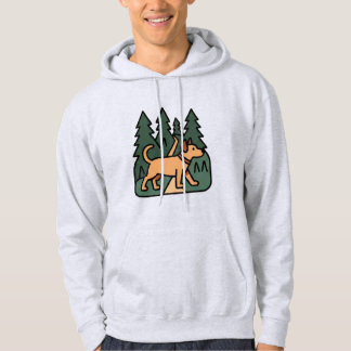 Sudadera perro en una aventura camina hacia el bosque