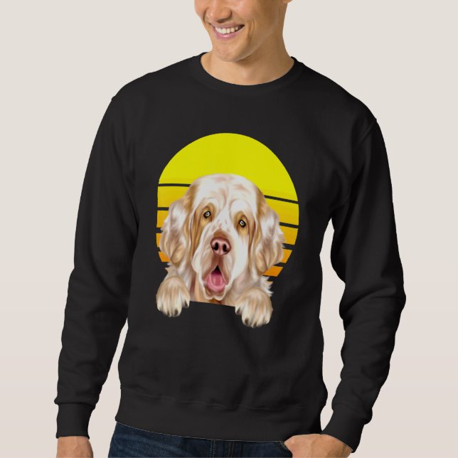 Sudadera Perro español vintage Sunset Clumber (Anverso)