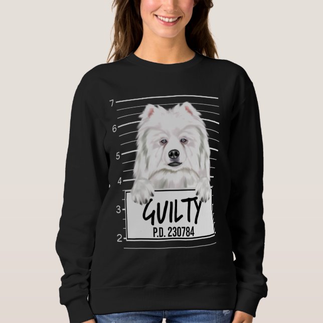 Sudadera Perro esquimal americano Mugshot Guilty Dog (Anverso)