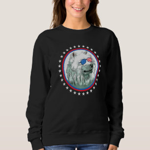 Sudadera Perro Esquimal Americano Patriótico 4 De Julio
