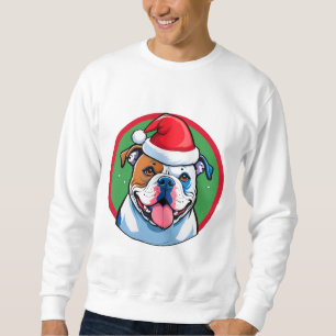 Sudadera Perro Feliz Dentro de Corona Navideña Festiva