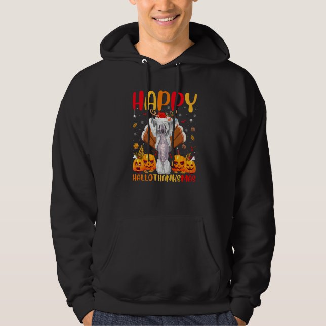 Sudadera Perro Feliz Perro Crestudo Chino Hellothanksmas (Anverso)