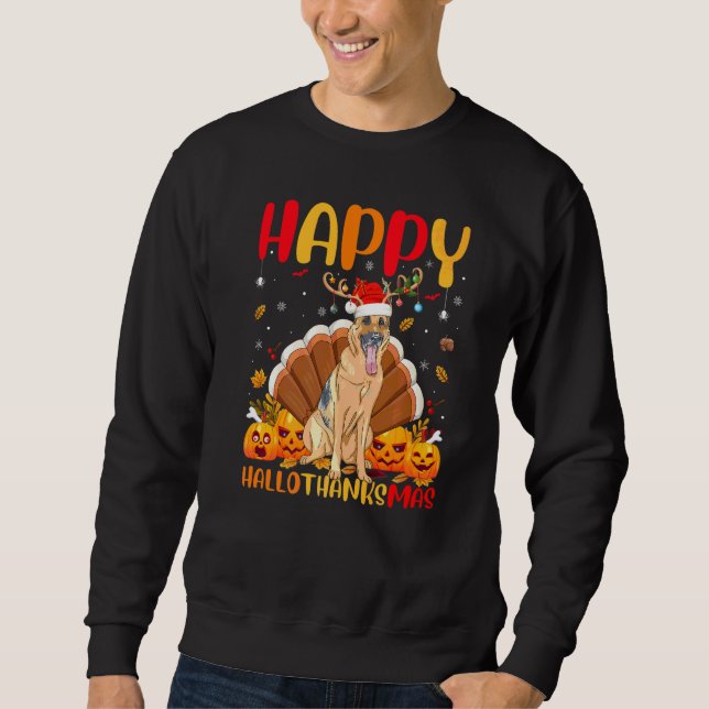 Sudadera Perro  Feliz Perro Pastor Alemán Hellothanksmas (Anverso)