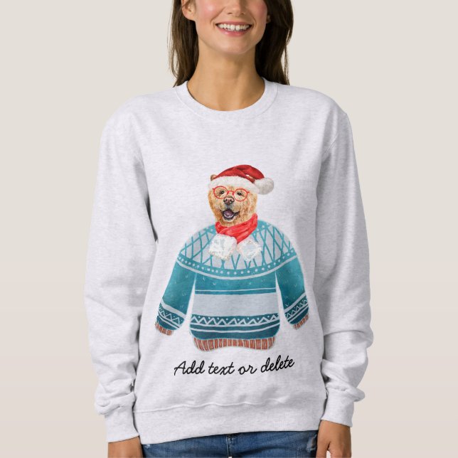 Sudadera Perro feo de Navidad Chow Chow Mamá (Anverso)