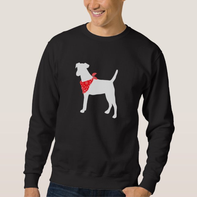 Sudadera Perro Fox Terrier Usando Banda Roja (Anverso)