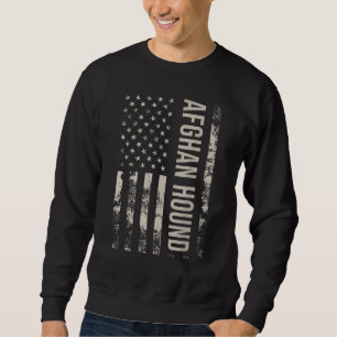 Sudadera Perro galgo afgano de bandera estadounidense vinta