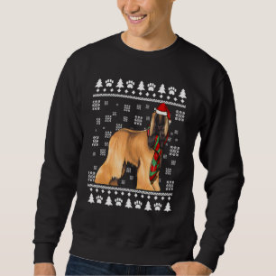 Sudadera Perro Galgo Afgano Sombrero de Santa Navidad Navid