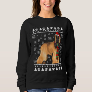 Sudadera Perro Galgo Afgano Sombrero de Santa Navidad Navid