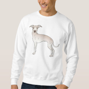 Sudadera Perro galgo italiano crema dibujo animado lindo