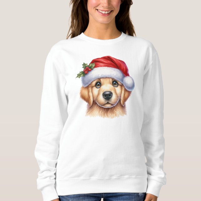 Sudadera Perro Golden Retriever con Santa Claus Style-82535 (Anverso)