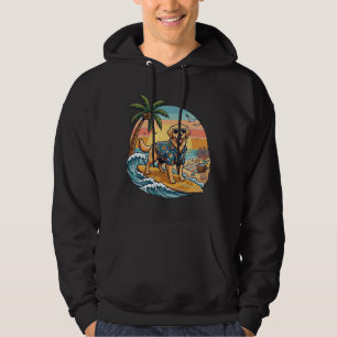 Sudadera Perro Golden Retriever Surfing Surfboard Atardecer