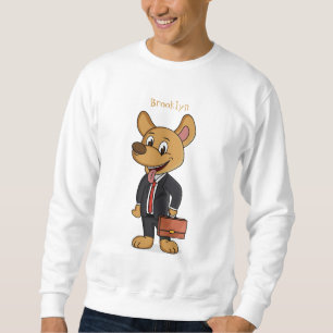 Sudadera Perro gracioso usando traje de negocios personaliz