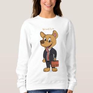 Sudadera Perro gracioso usando traje de negocios personaliz