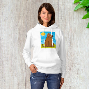 Sudadera Perro Grande Marrón Divertido Sentado en el Sol