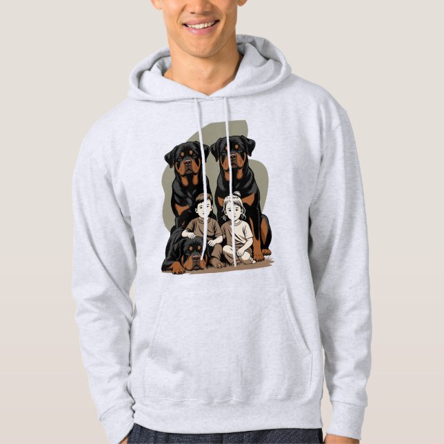 Sudadera perro guardián protector, rottweiler (Anverso)
