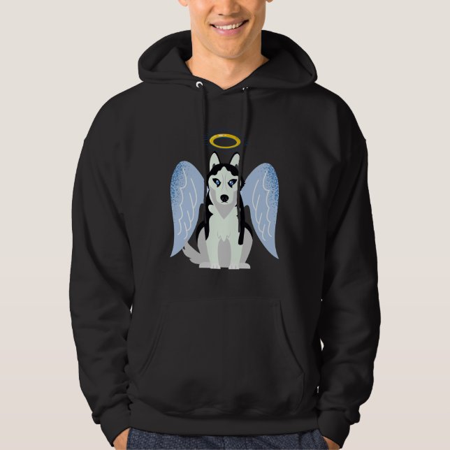 Sudadera Perro Husky Angel de ojos azules (Anverso)