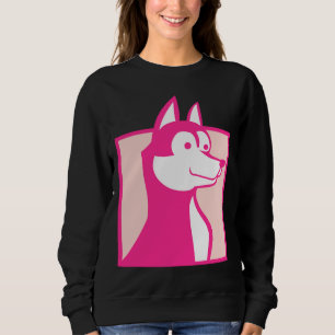 Sudadera Perro Husky Rosa
