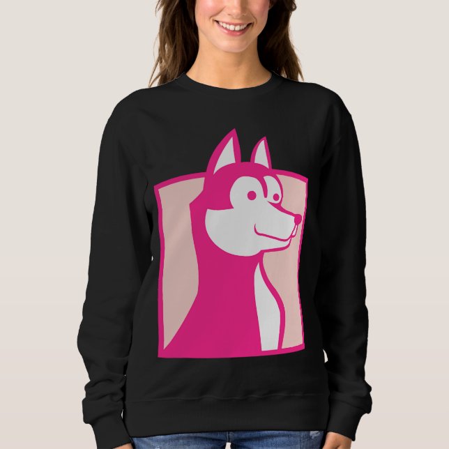 Sudadera Perro Husky Rosa (Anverso)