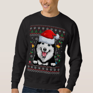 Sudadera Perro Husky Santa Siberiano Navidad Pajama Fea Nav