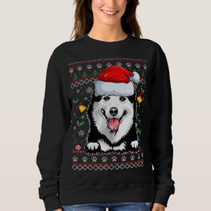 Sudadera Perro Husky Santa Siberiano Navidad Pajama Fea Nav