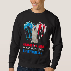 Sudadera Perro Husky Siberiano Corazón 4 de Julio Perro Ban