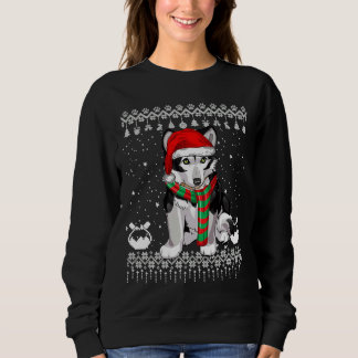 Sudadera Perro Husky Siberiano Santa Hat Navidad feo