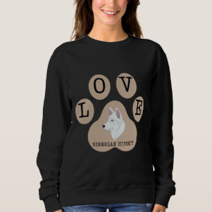 Sudadera Perro Husky Siberiano Y Rótulo De Amor En Latte Br