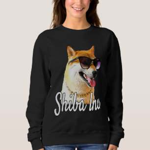 Sudadera Perro Inu Shiba con gafas de sol y cadena - Feliz 