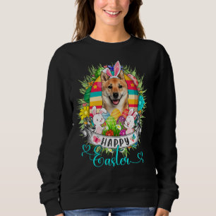 Sudadera Perro Inu Shiba en conejillos de Pascua Felices