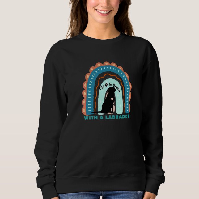 Sudadera Perro Labrador Retriever con arcoíris estampado   (Anverso)