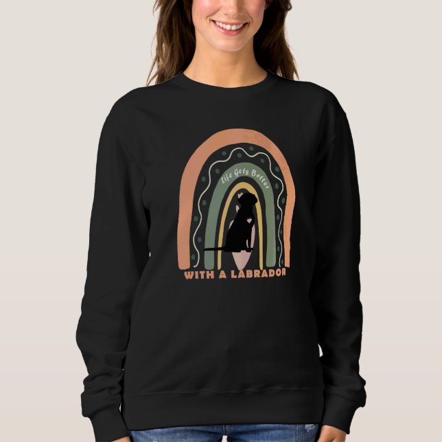 Sudadera Perro Labrador Retriever con arcoíris estampado  2 (Anverso)