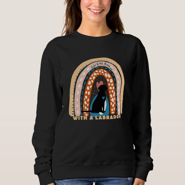 Sudadera Perro Labrador Retriever con Arcoíris Patrón 1 (Anverso)