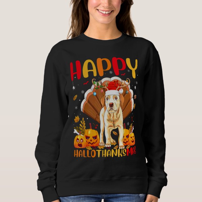 Sudadera Perro Labrador Retriever feliz Perro Hellothanksma (Anverso)