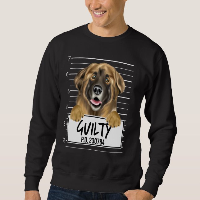 Sudadera Perro Leonberger Mugshot Culpable (Anverso)