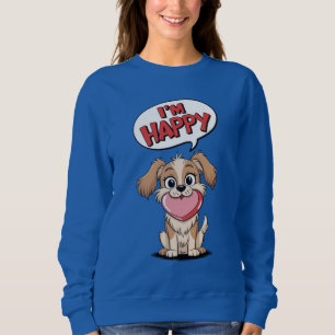 Sudadera Perro lindo con un corazón rosado y una alegre cam