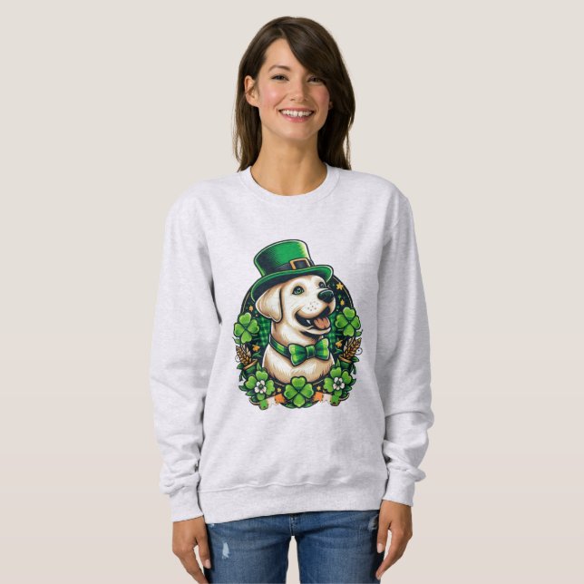 Sudadera Perro lindo del Día de San Patricio (Anverso completo)
