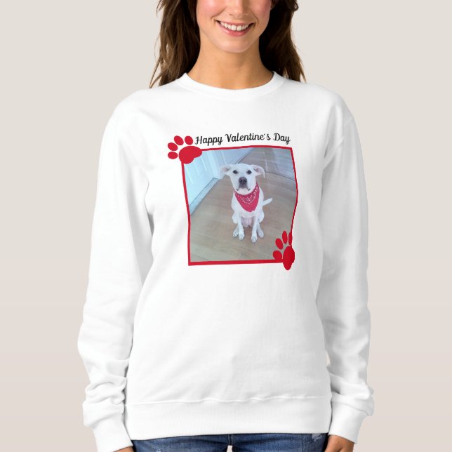 Sudadera Perro lindo Feliz Día de San Valentín, Papas rojas (Anverso)