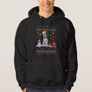 Sudadera Perro Lindo Miniature Schnauzer Sombrero de Santa