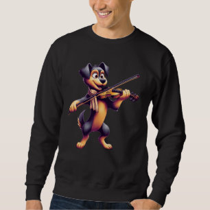 Sudadera Perro lindo tocando música de perros violín