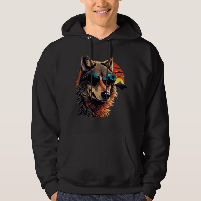 Sudadera Perro lobo con gafas de sol en las ideas de regalo (Anverso)