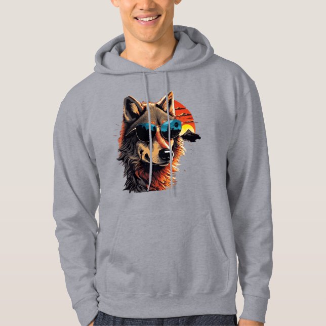 Sudadera Perro lobo con gafas de sol en las ideas de regalo (Anverso)