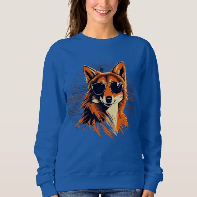 Sudadera Perro lobo con gafas de sol en las ideas de regalo (Anverso)