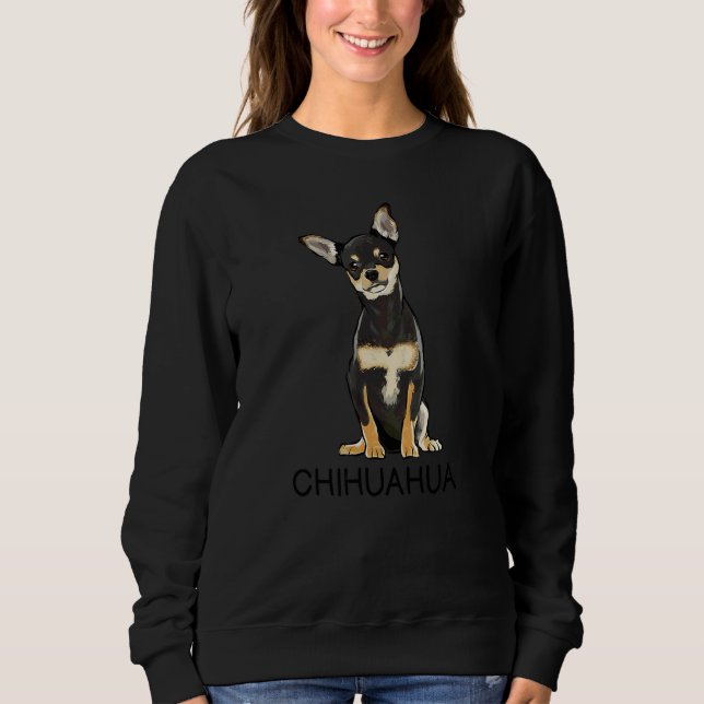 Sudadera Perro Loco Chihuahua Negro (Anverso)