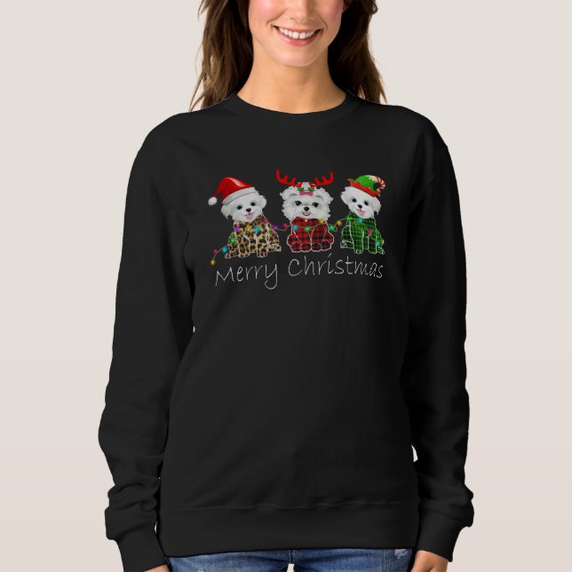 Sudadera Perro Lover| Feliz Navidad maltés (Anverso)
