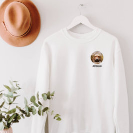 Sudadera Perro Lover pequeño circulo fotográfico con texto