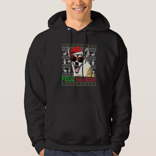Sudadera Perro Lundehund noruego Feliz Navidog Funny Christ (Anverso)