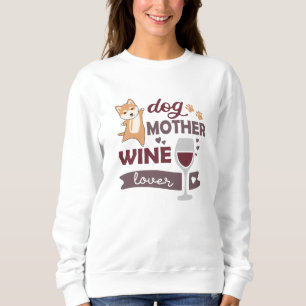 Sudadera Perro Madre Vino Enamorado Perro lindo Shiba Vino 