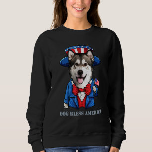 Sudadera Perro Malamute De Alaska 4 De Julio Pun De Perro E