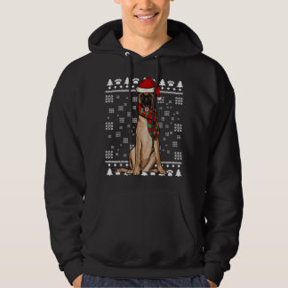 Sudadera Perro maliní belga Santa Hat Navidades feos