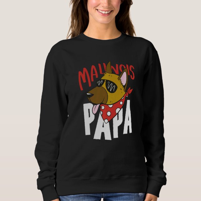 Sudadera Perro Malinois Papá Pastor Belga Gafas de sol Papa (Anverso)